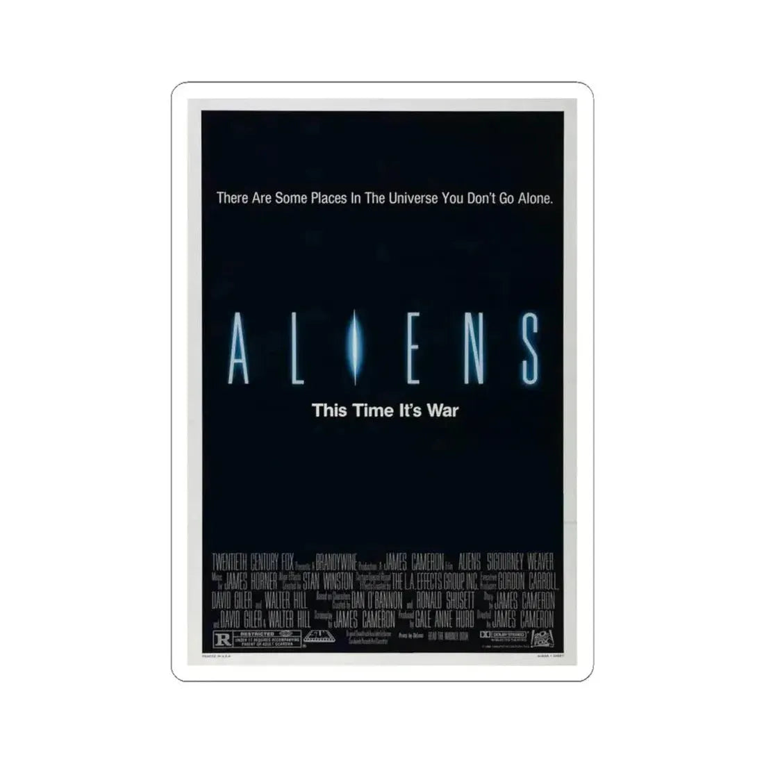 ALIENS (TEASER) 1986 Movie Poster - STICKER Vinyl Kiss-Cut Decal 4 Inch White - The Sticker Space