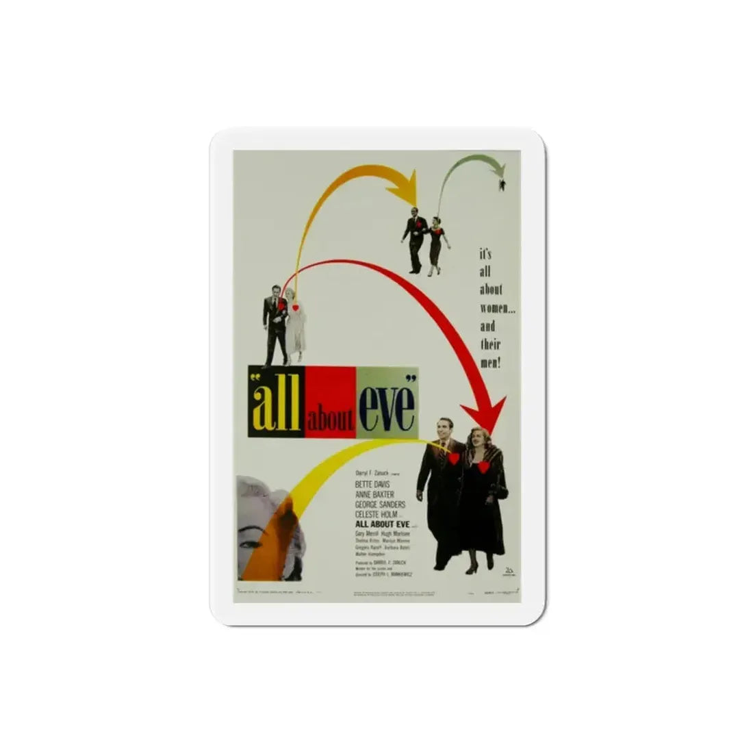 All About Eve 1950 Movie Poster Refrigerator Magnet 2 Inch - The Sticker Space
