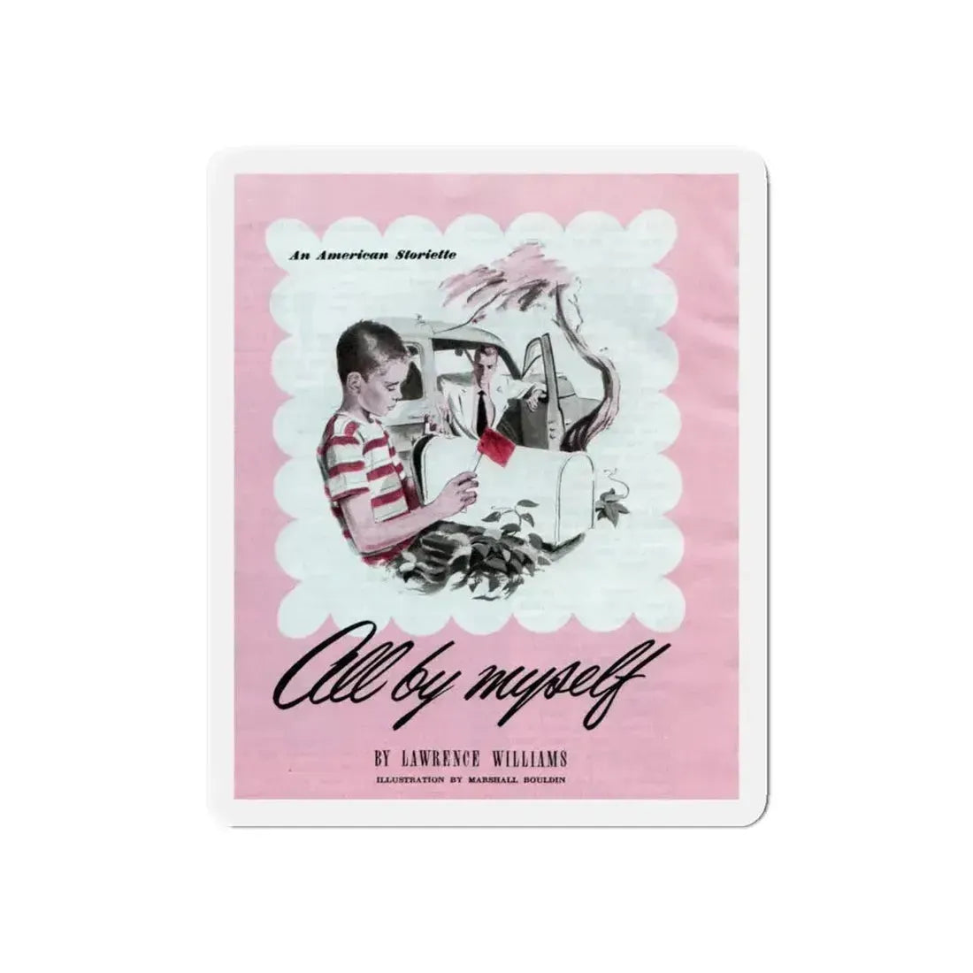 All by Myself, The American Magazine, January 1950 (Magazine Illustration) Refrigerator Magnet 6 Inch - The Sticker Space