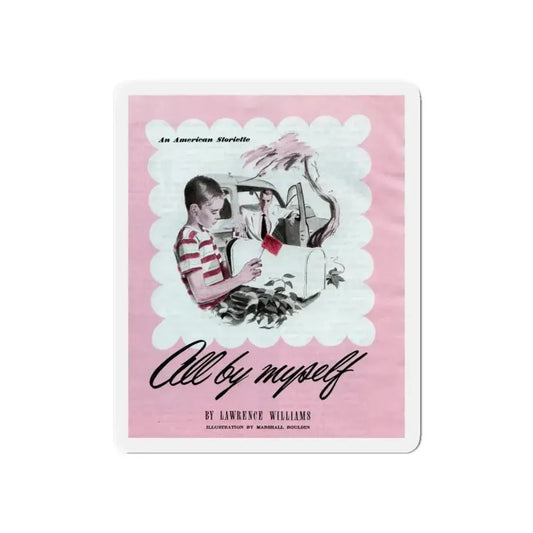 All by Myself, The American Magazine, January 1950 (Magazine Illustration) Refrigerator Magnet 6 Inch - The Sticker Space