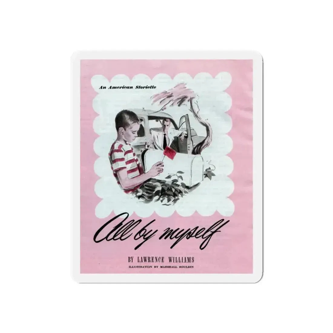 All by Myself, The American Magazine, January 1950 (Magazine Illustration) Refrigerator Magnet - The Sticker Space