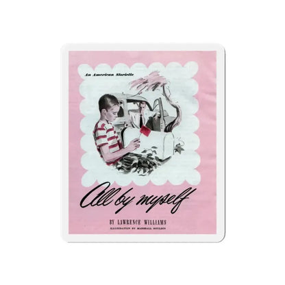 All by Myself, The American Magazine, January 1950 (Magazine Illustration) Refrigerator Magnet - The Sticker Space