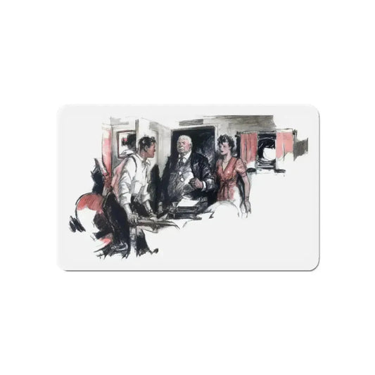 All Dailies - Rush, Liberty magazine, December 3, 1938 (Magazine Illustration) Refrigerator Magnet 6 Inch - The Sticker Space