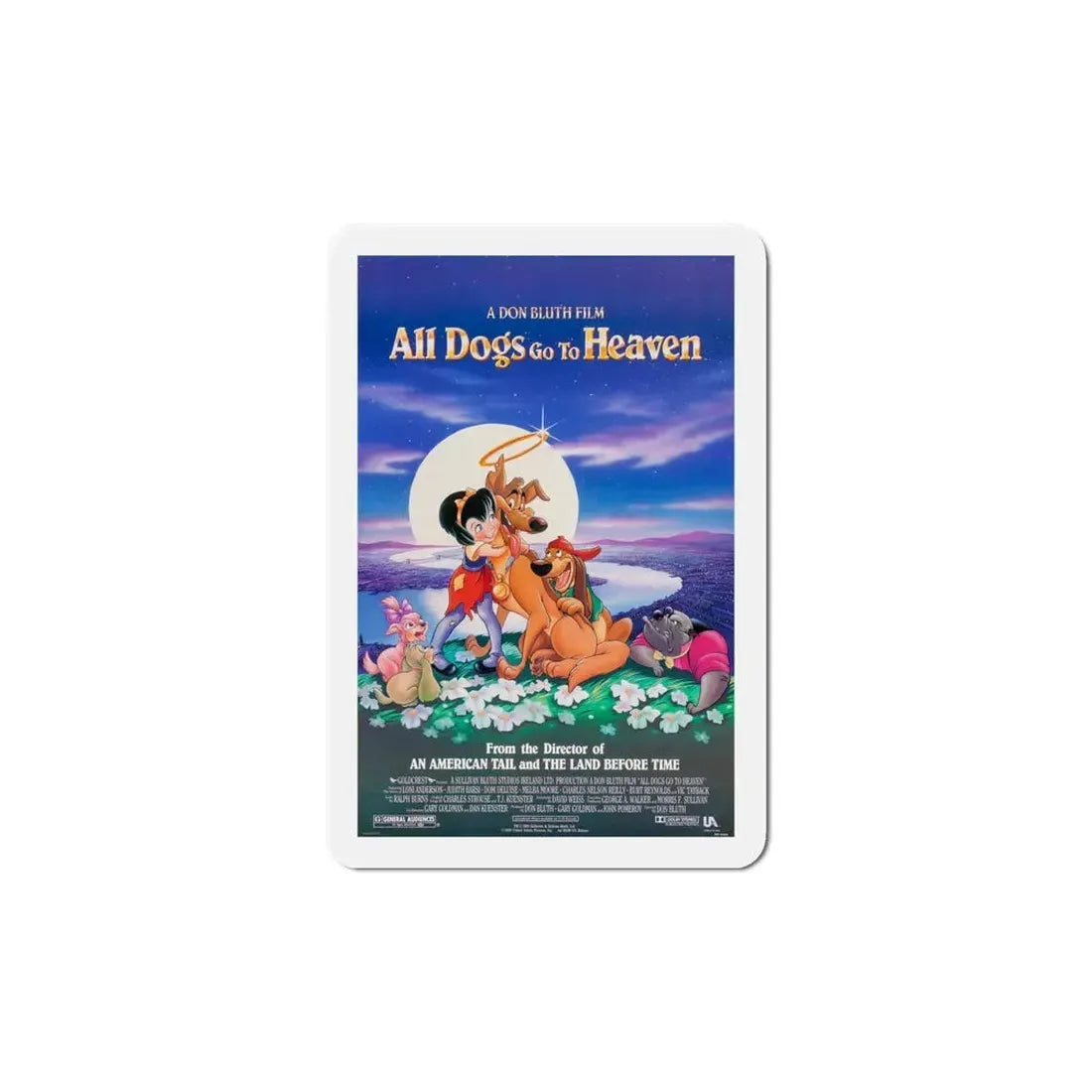 All Dogs Go To Heaven 1989 Movie Poster Refrigerator Magnet 6 Inch - The Sticker Space