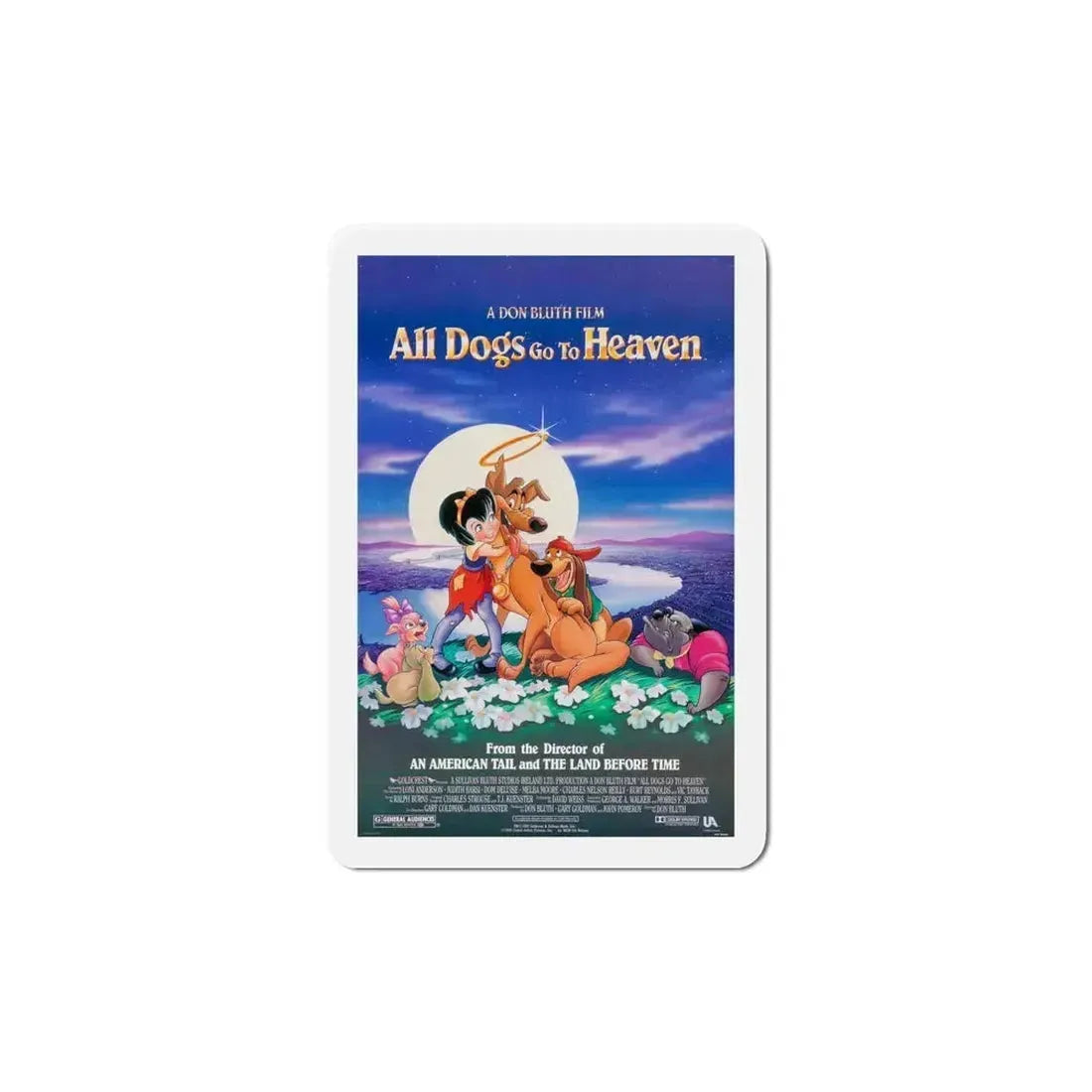 All Dogs Go To Heaven 1989 Movie Poster Refrigerator Magnet - The Sticker Space