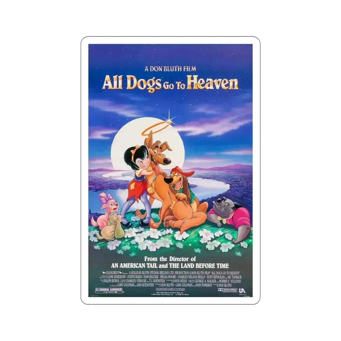 All Dogs Go To Heaven 1989 Movie Poster STICKER Vinyl Die-Cut Decal - The Sticker Space