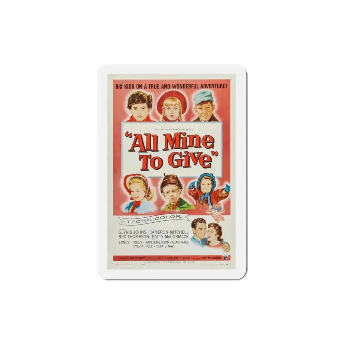 All Mine to Give 1957 Movie Poster Refrigerator Magnet - The Sticker Space