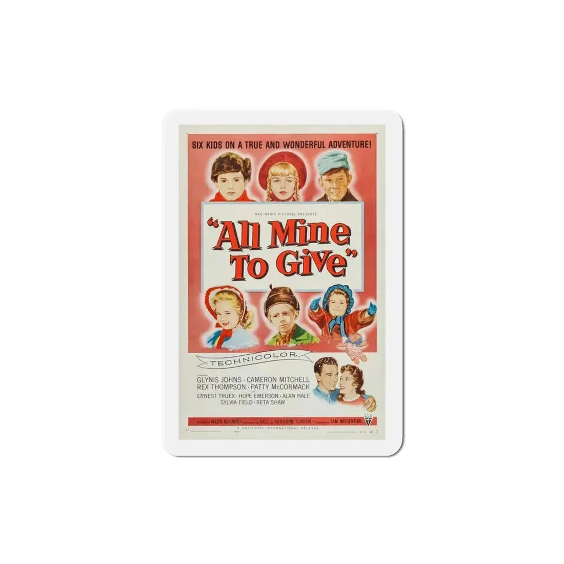 All Mine to Give 1957 Movie Poster Refrigerator Magnet - The Sticker Space