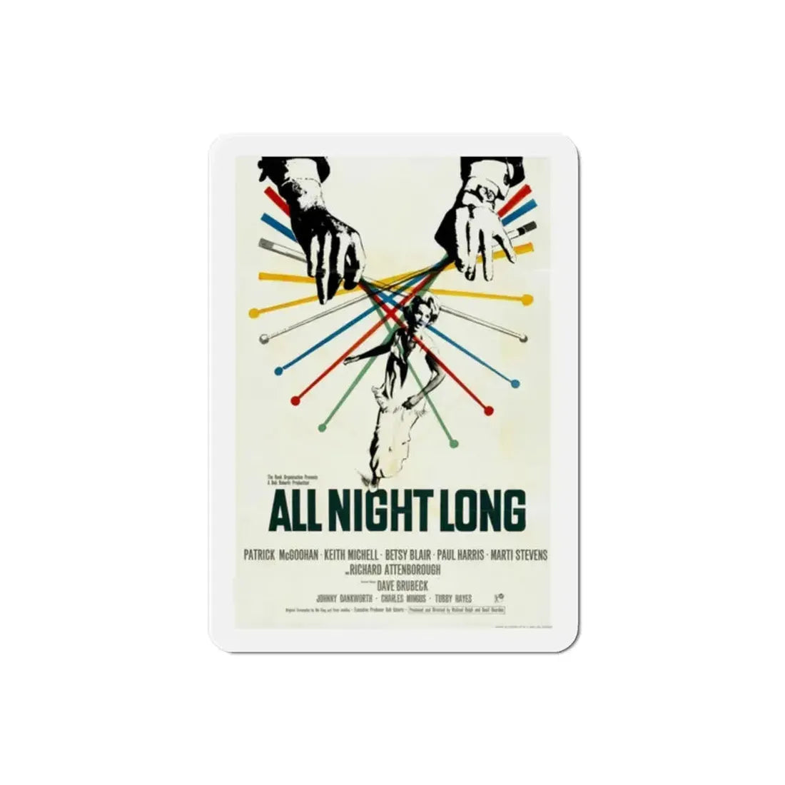 All Night Long 1962 Movie Poster Refrigerator Magnet 2 Inch - The Sticker Space