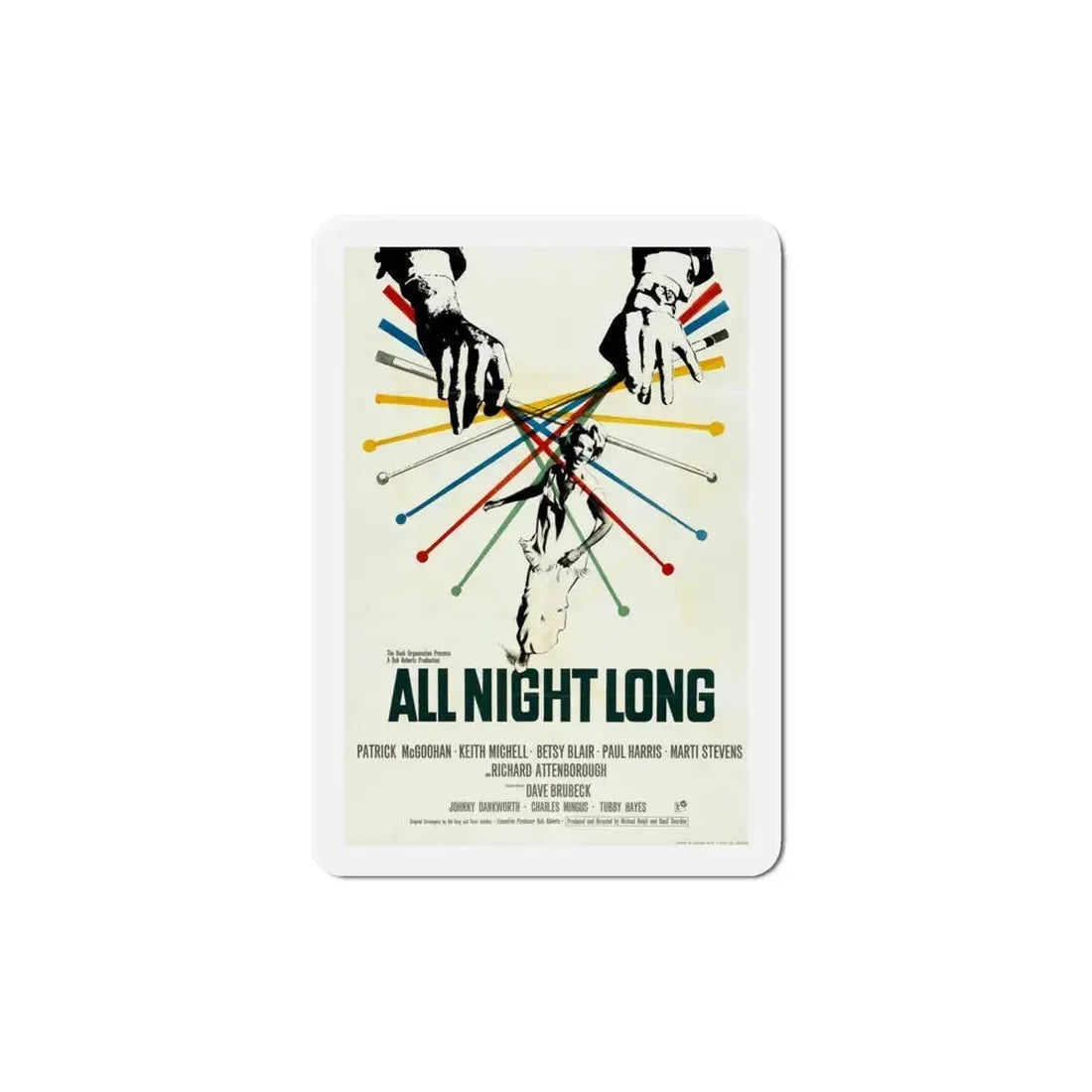 All Night Long 1962 Movie Poster Refrigerator Magnet 5 Inch - The Sticker Space