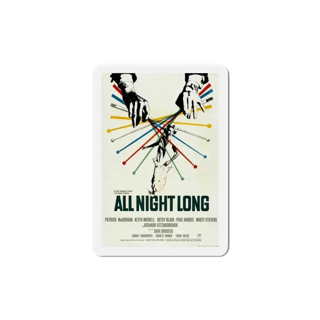 All Night Long 1962 Movie Poster Refrigerator Magnet 6 Inch - The Sticker Space