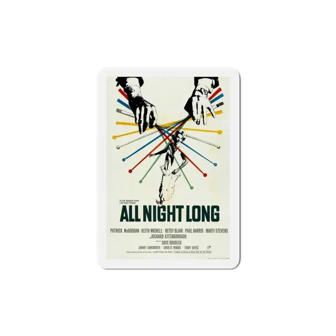 All Night Long 1962 Movie Poster Refrigerator Magnet 6 Inch - The Sticker Space