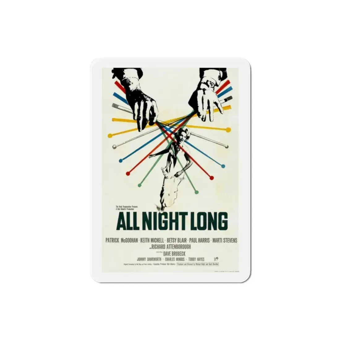 All Night Long 1962 Movie Poster Refrigerator Magnet - The Sticker Space