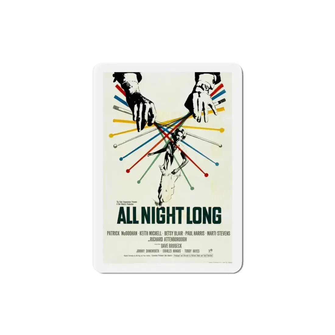 All Night Long 1962 Movie Poster Refrigerator Magnet - The Sticker Space