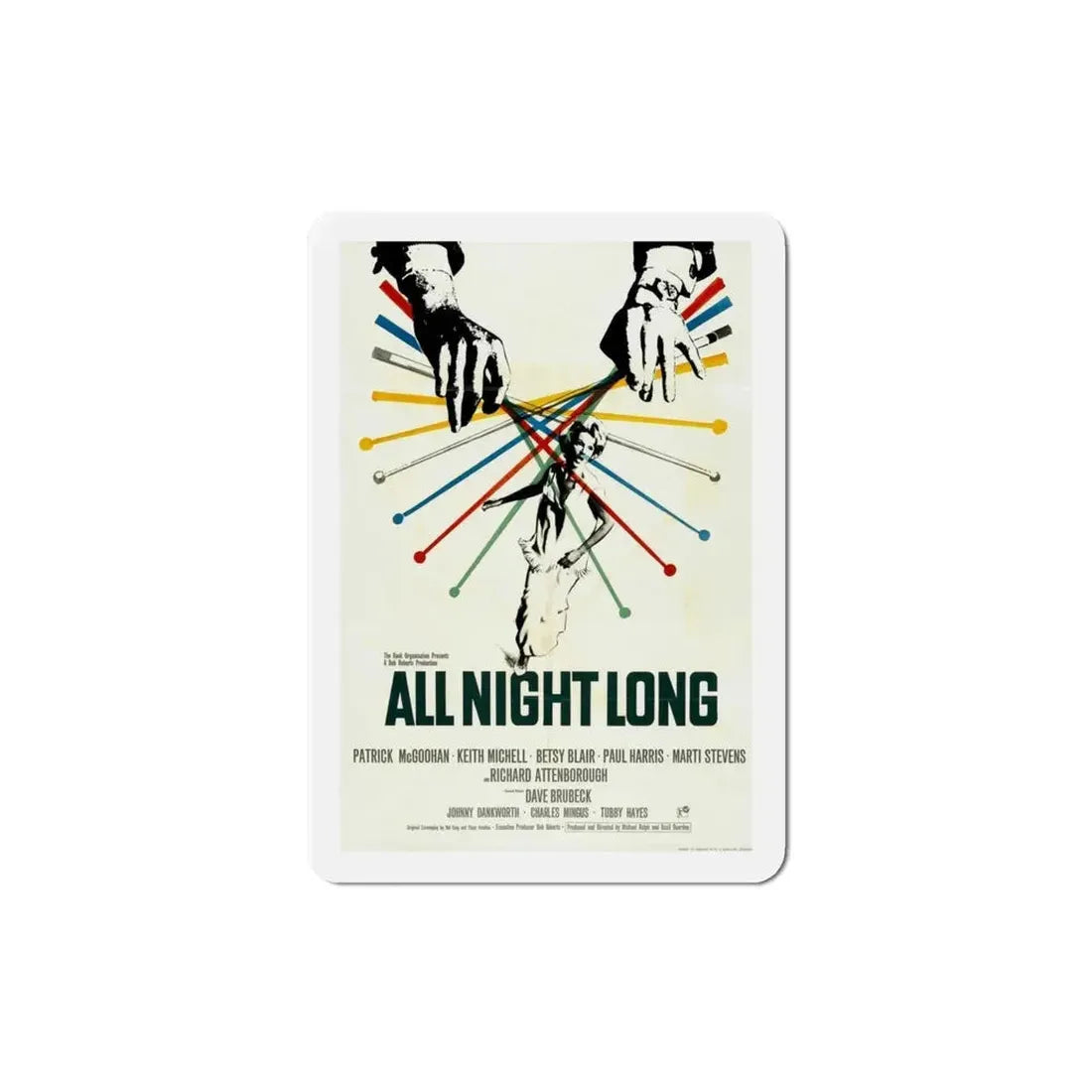 All Night Long 1962 Movie Poster Refrigerator Magnet - The Sticker Space