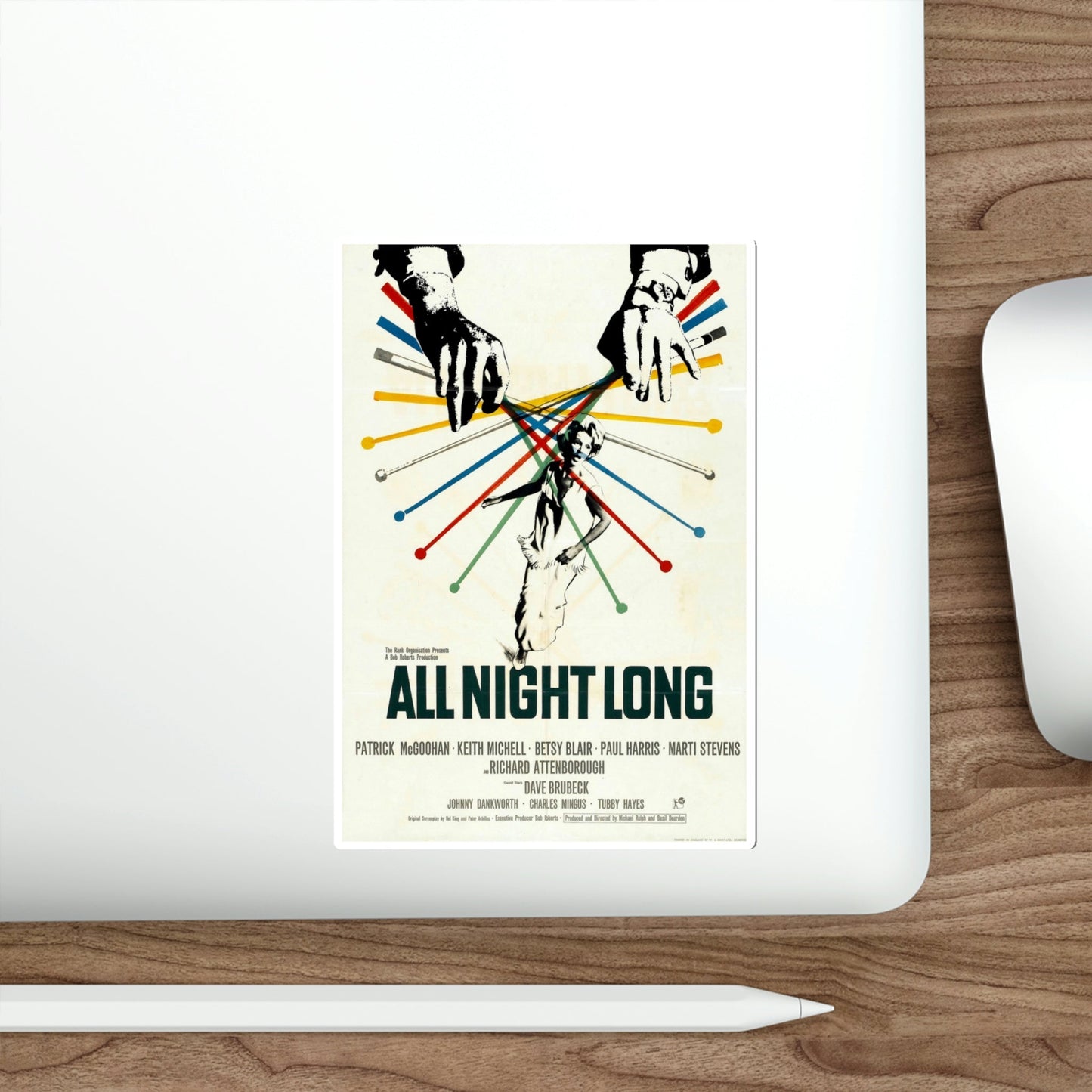 All Night Long 1962 Movie Poster STICKER Vinyl Die-Cut Decal-The Sticker Space