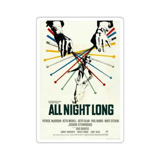 All Night Long 1962 Movie Poster STICKER Vinyl Die-Cut Decal 6 Inch - The Sticker Space