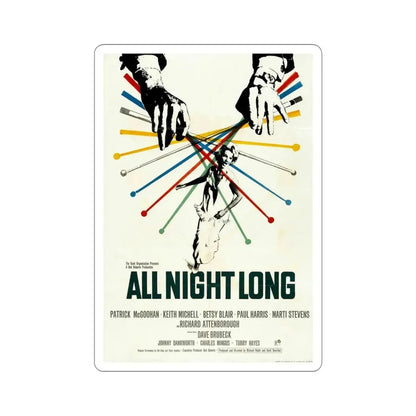 All Night Long 1962 Movie Poster STICKER Vinyl Die-Cut Decal - The Sticker Space