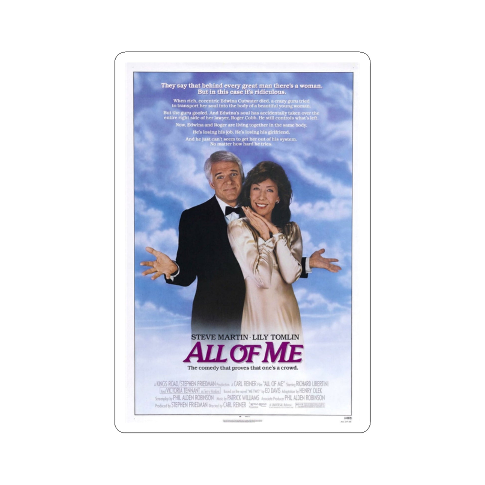 All of Me 1984 Movie Poster STICKER Vinyl Die-Cut Decal-2 Inch-The Sticker Space