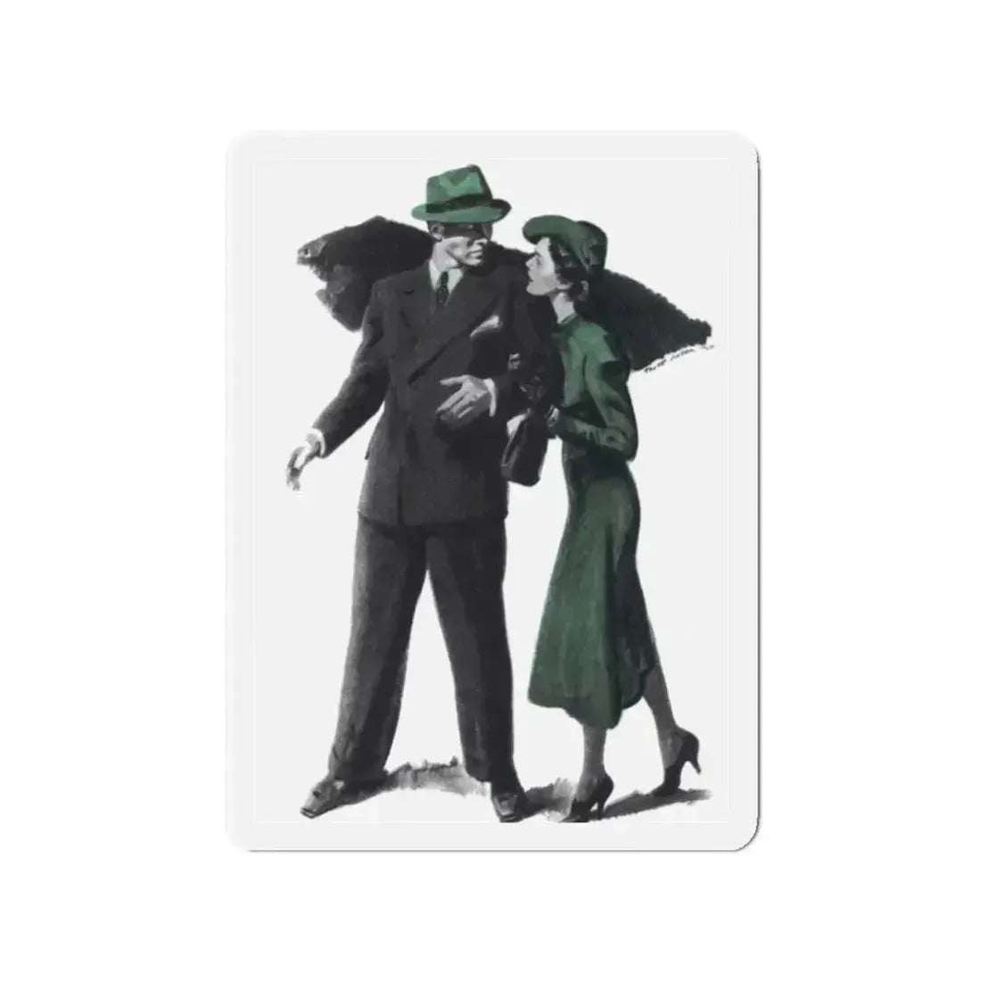 All of My Life (2), The American Magazine, September 1938 (Magazine Illustration) Refrigerator Magnet 2 Inch - The Sticker Space