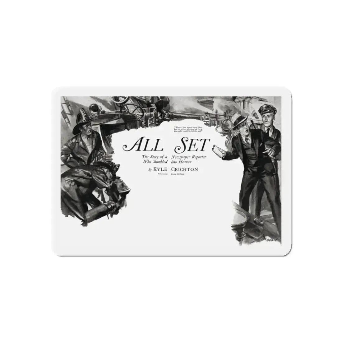 All Set, Liberty magazine, October 15, 1932 (Magazine Illustration) Refrigerator Magnet 3 Inch Die-Cut - The Sticker Space