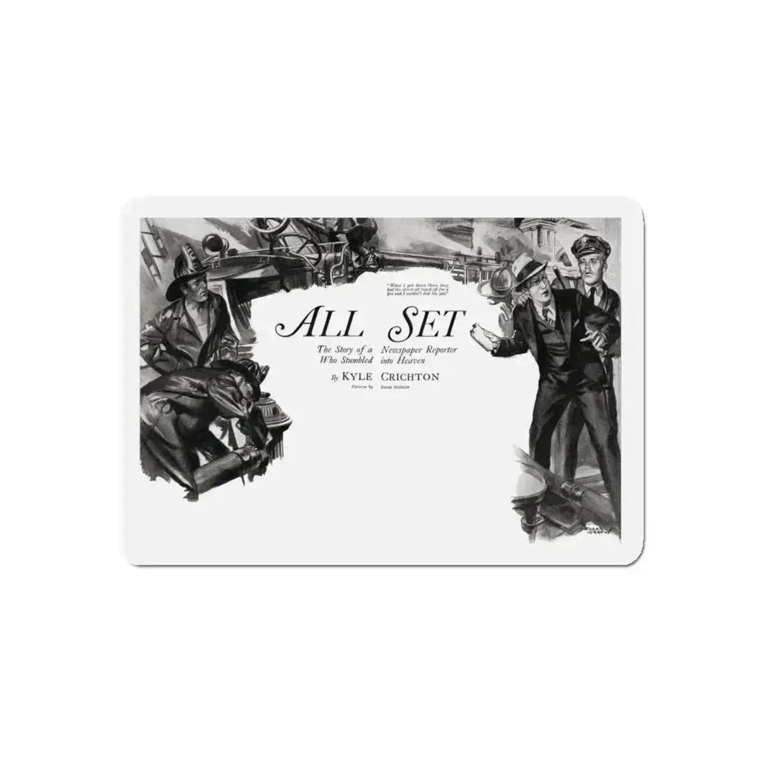 All Set, Liberty magazine, October 15, 1932 (Magazine Illustration) Refrigerator Magnet 4 Inch Die-Cut - The Sticker Space