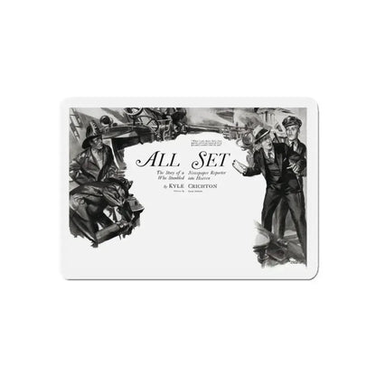 All Set, Liberty magazine, October 15, 1932 (Magazine Illustration) Refrigerator Magnet 4 Inch Die-Cut - The Sticker Space