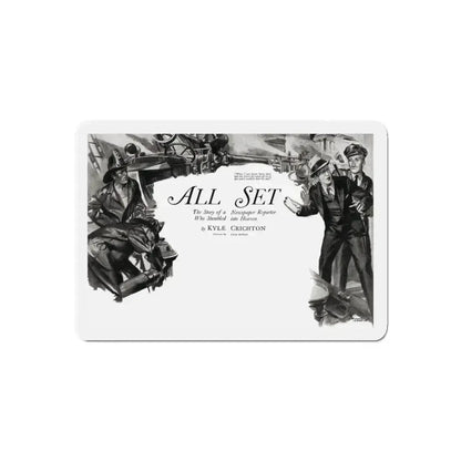 All Set, Liberty magazine, October 15, 1932 (Magazine Illustration) Refrigerator Magnet 5 Inch Die-Cut - The Sticker Space