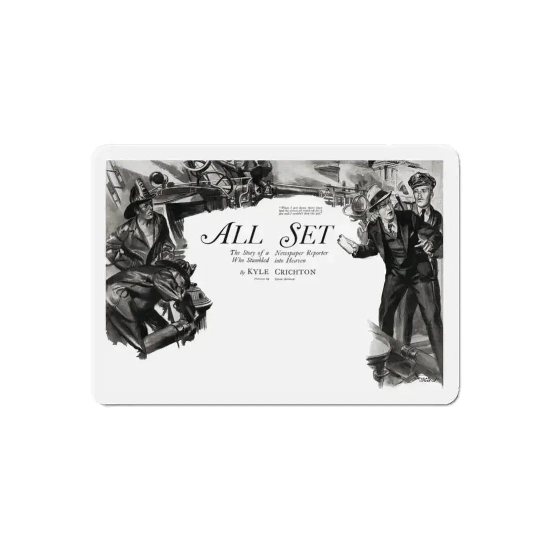 All Set, Liberty magazine, October 15, 1932 (Magazine Illustration) Refrigerator Magnet 6 Inch Die-Cut - The Sticker Space