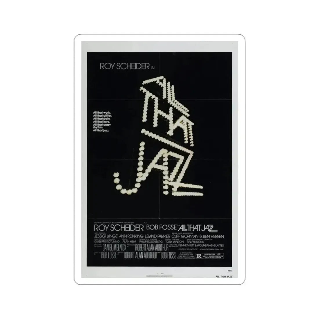 All That Jazz 1979 Movie Poster STICKER Vinyl Die-Cut Decal - The Sticker Space