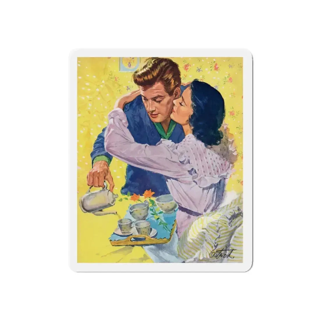 All That You Are by Jean MacKenzie, Woman's Own magazine, 1957 (Magazine Illustration) Refrigerator Magnet 6 Inch - The Sticker Space