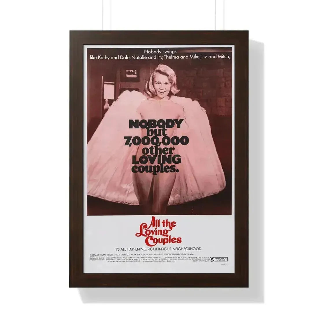ALL THE LOVING COUPLES 1969 - Framed Movie Poster 16″ x 24″ Walnut - The Sticker Space