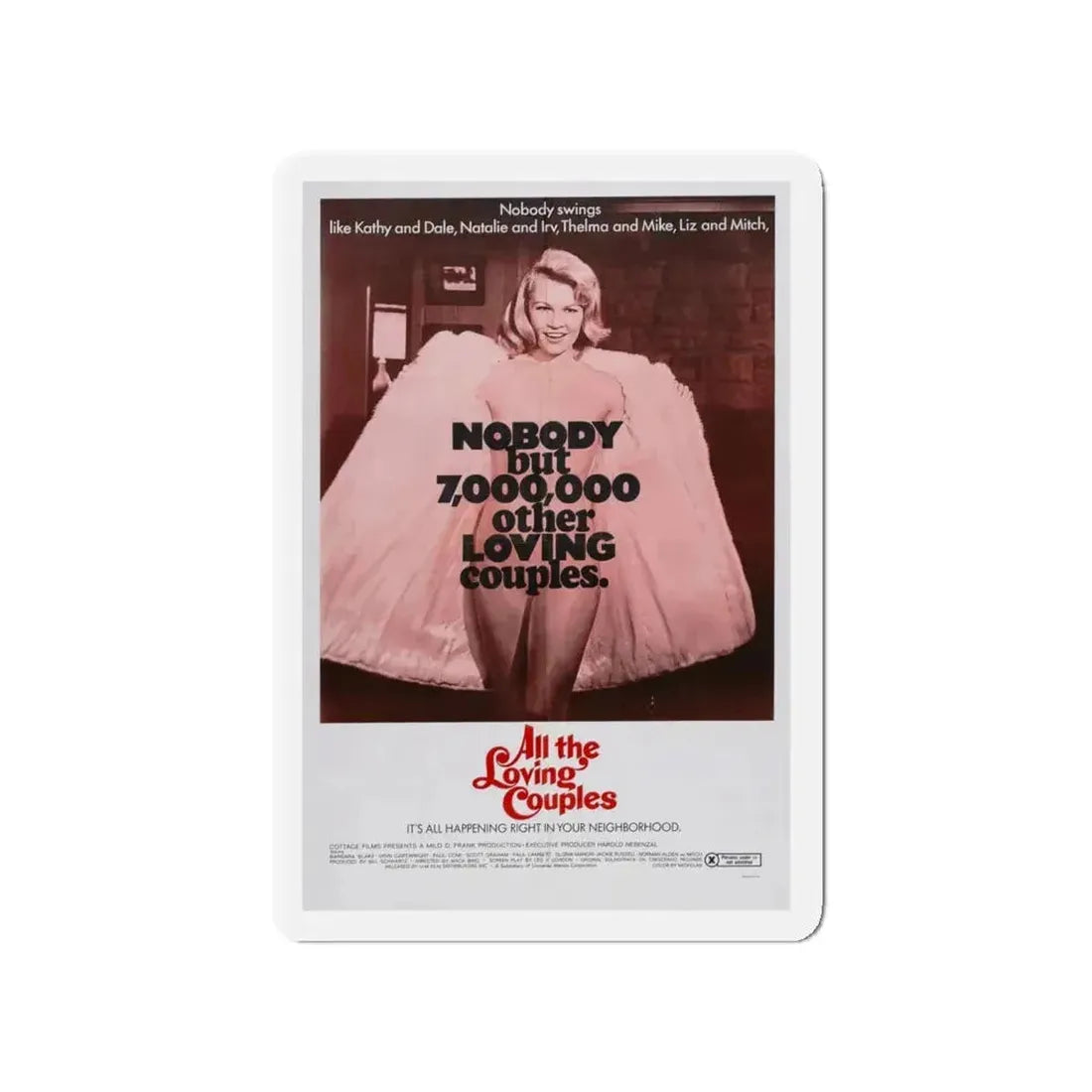 ALL THE LOVING COUPLES 1969 Movie Poster - Refrigerator Magnet - The Sticker Space