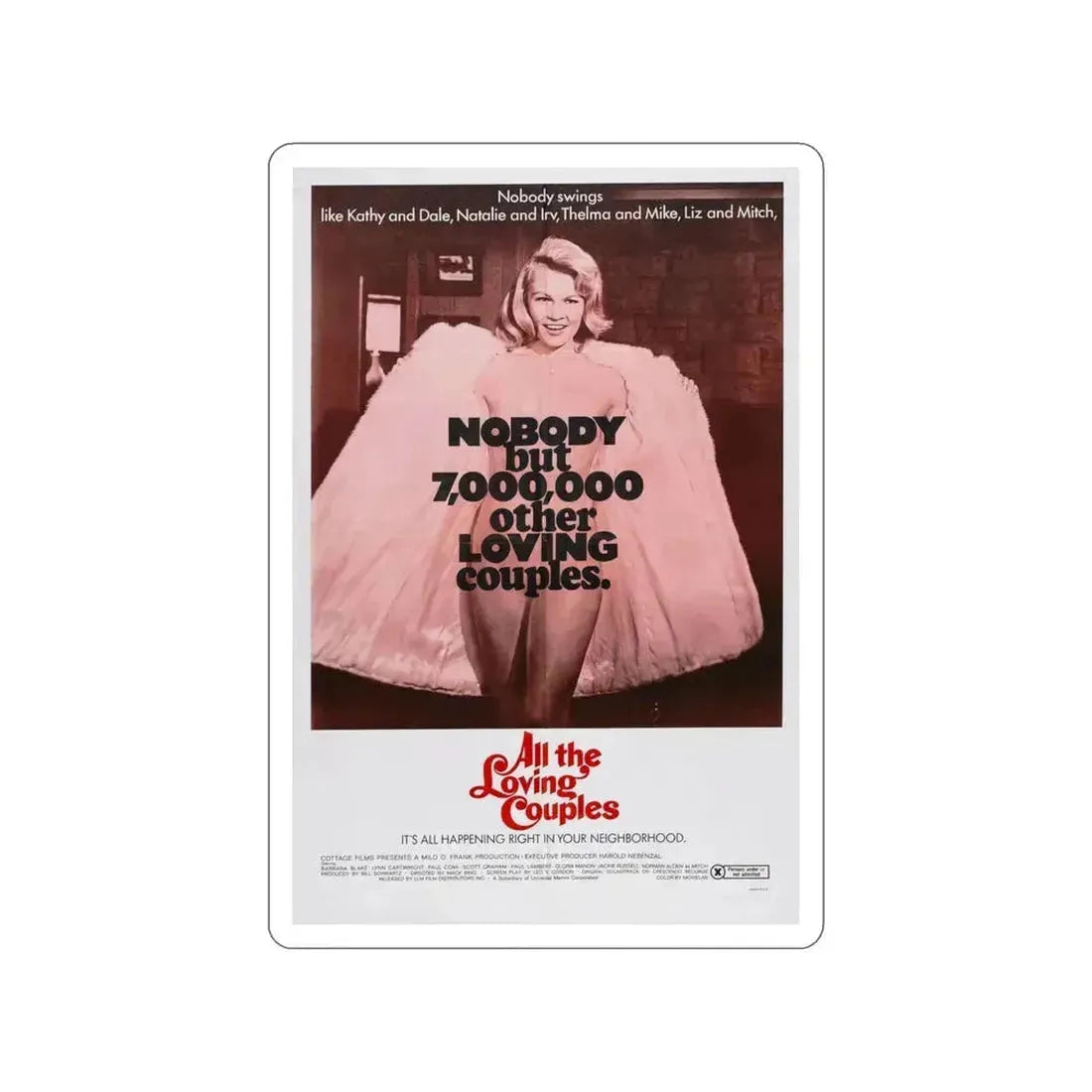 ALL THE LOVING COUPLES 1969 Movie Poster STICKER Vinyl Die-Cut Decal 4 Inch - The Sticker Space