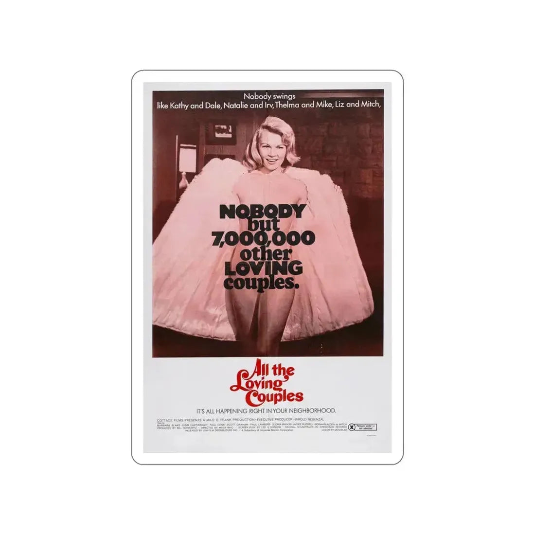 ALL THE LOVING COUPLES 1969 Movie Poster STICKER Vinyl Die-Cut Decal 5 Inch - The Sticker Space