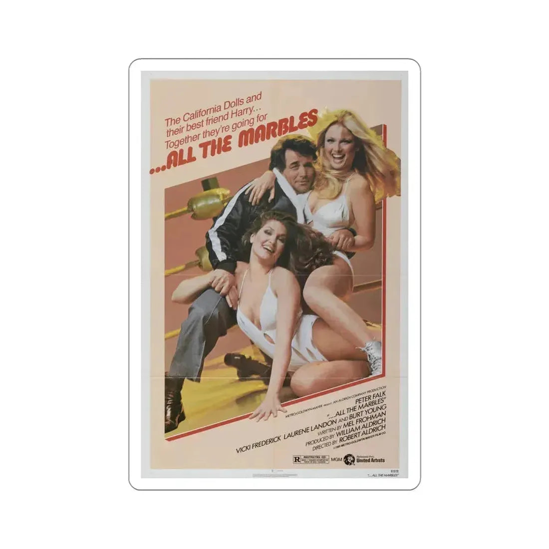 All the Marbles 1981 Movie Poster STICKER Vinyl Die-Cut Decal 4 Inch - The Sticker Space