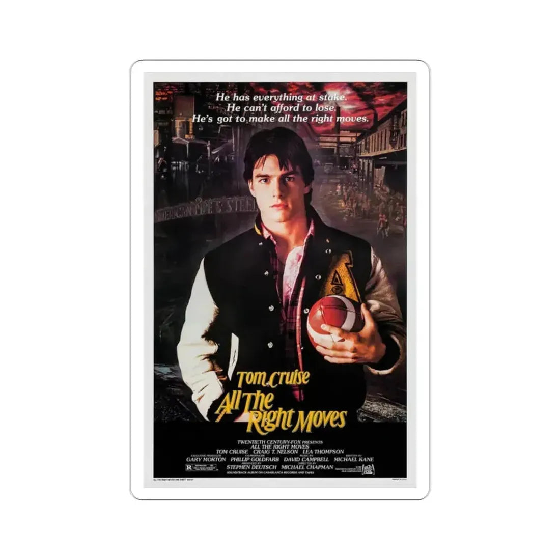 All the Right Moves 1983 Movie Poster STICKER Vinyl Die-Cut Decal 2 Inch - The Sticker Space