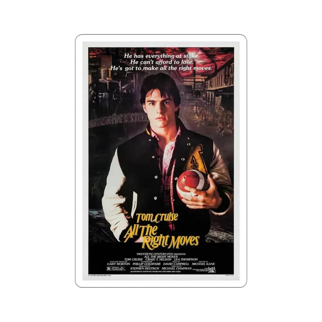 All the Right Moves 1983 Movie Poster STICKER Vinyl Die-Cut Decal 5 Inch - The Sticker Space