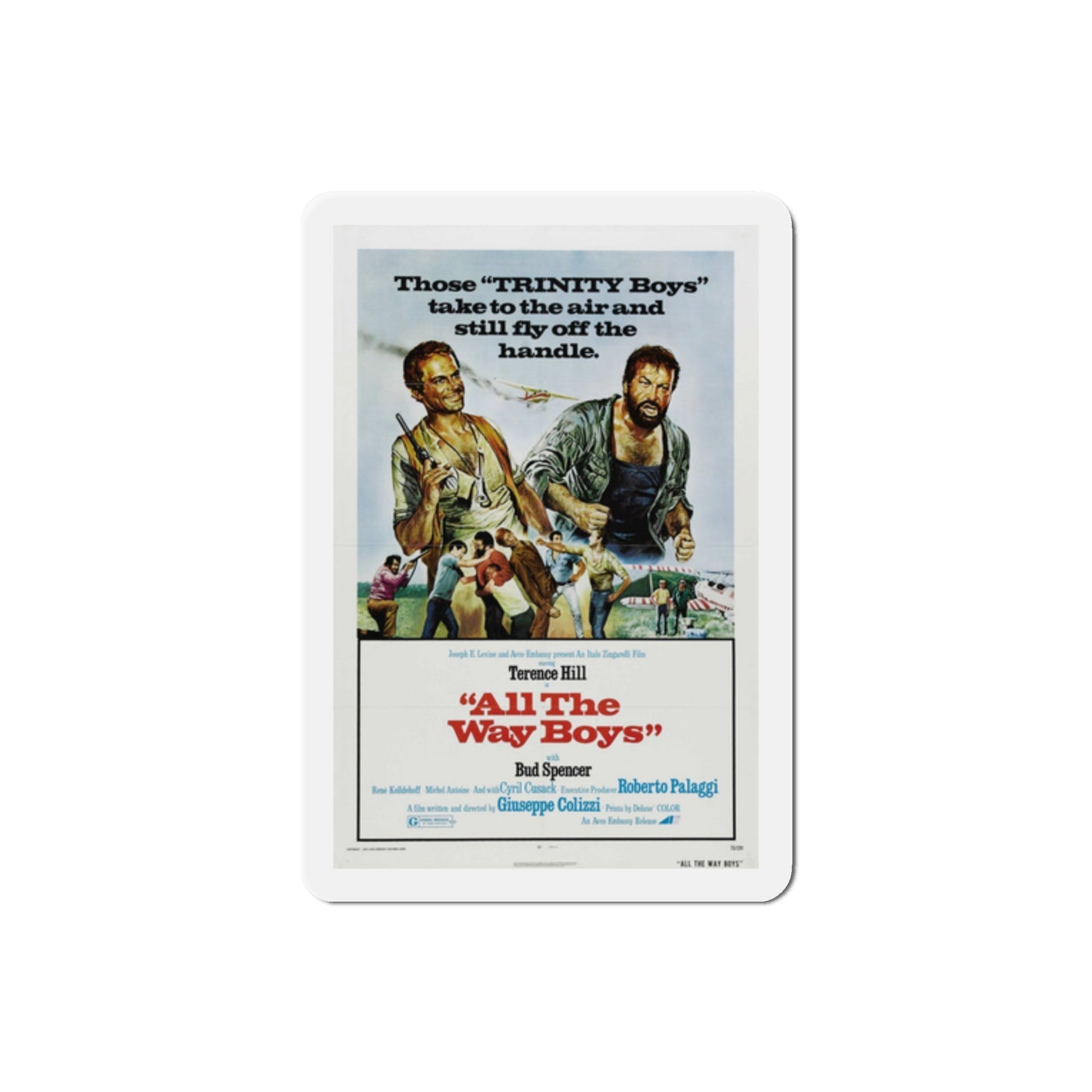 All the Way Boys 1973 Movie Poster Die-Cut Magnet-2 Inch-The Sticker Space