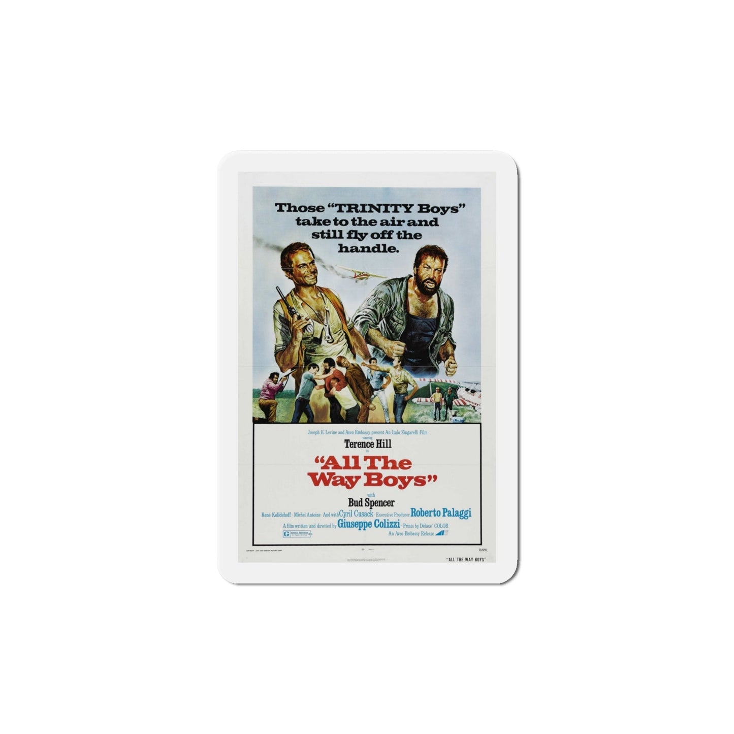 All the Way Boys 1973 Movie Poster Die-Cut Magnet-6 Inch-The Sticker Space