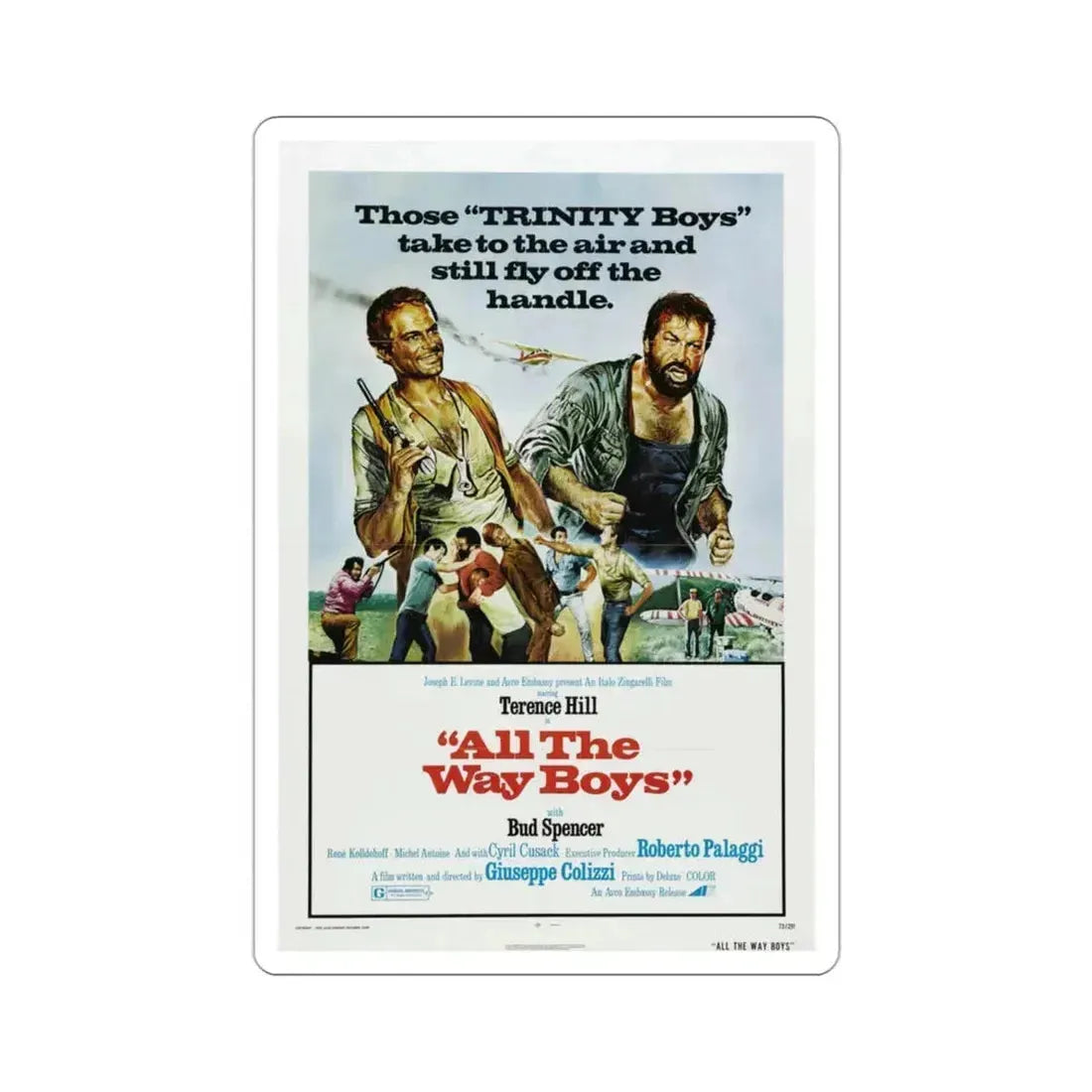 All the Way Boys 1973 Movie Poster STICKER Vinyl Die-Cut Decal 3 Inch - The Sticker Space