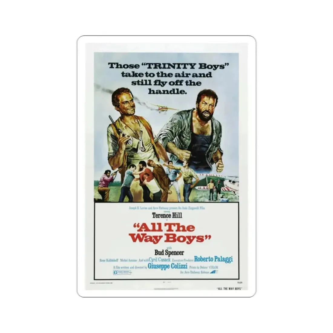 All the Way Boys 1973 Movie Poster STICKER Vinyl Die-Cut Decal - The Sticker Space