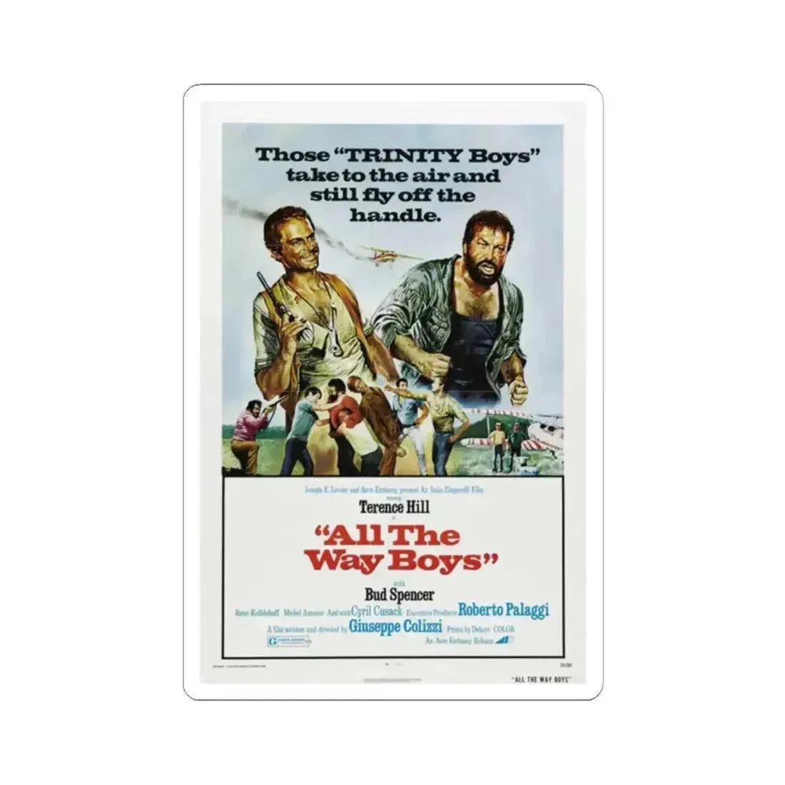 All the Way Boys 1973 Movie Poster - STICKER Vinyl Kiss-Cut Decal 2 Inch White - The Sticker Space