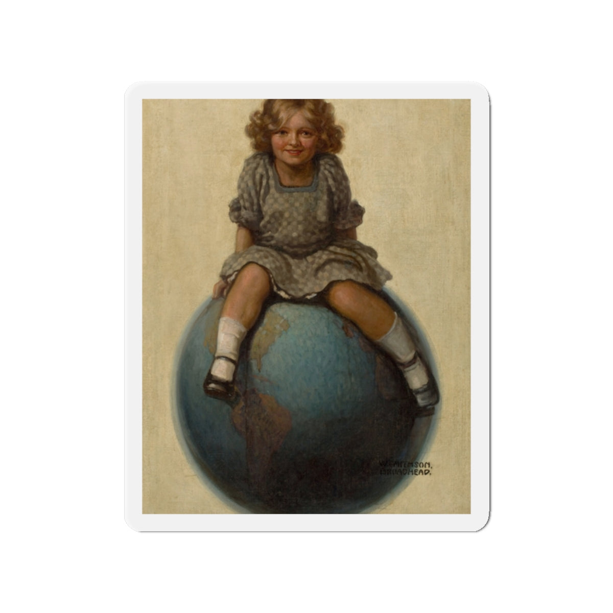 All the World to Mother, Judge magazine cover, October 9, 1915 (Magazine Illustration) Refrigerator Magnet-2" x 2"-The Sticker Space