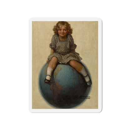 All the World to Mother, Judge magazine cover, October 9, 1915 (Magazine Illustration) Refrigerator Magnet-3" x 3"-The Sticker Space