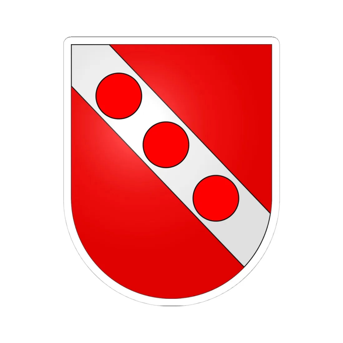 Alle-coat of arms (Switzerland) (Coat of Arms) STICKER Vinyl Kiss-Cut Decal 4 Inch White - The Sticker Space