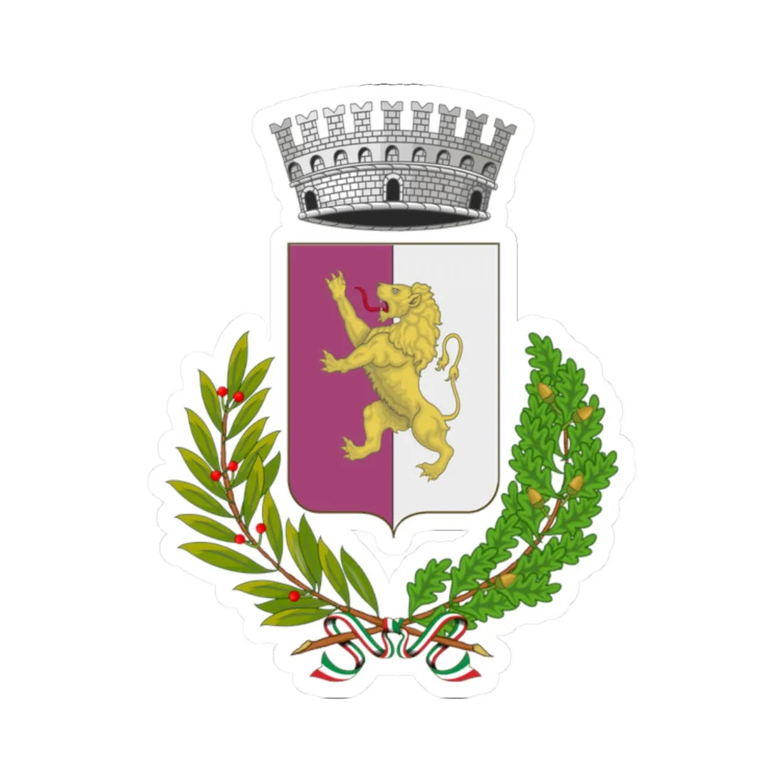 Allein-Stemma (Italy) (Coat of Arms) STICKER Vinyl Kiss-Cut Decal 2 Inch White - The Sticker Space