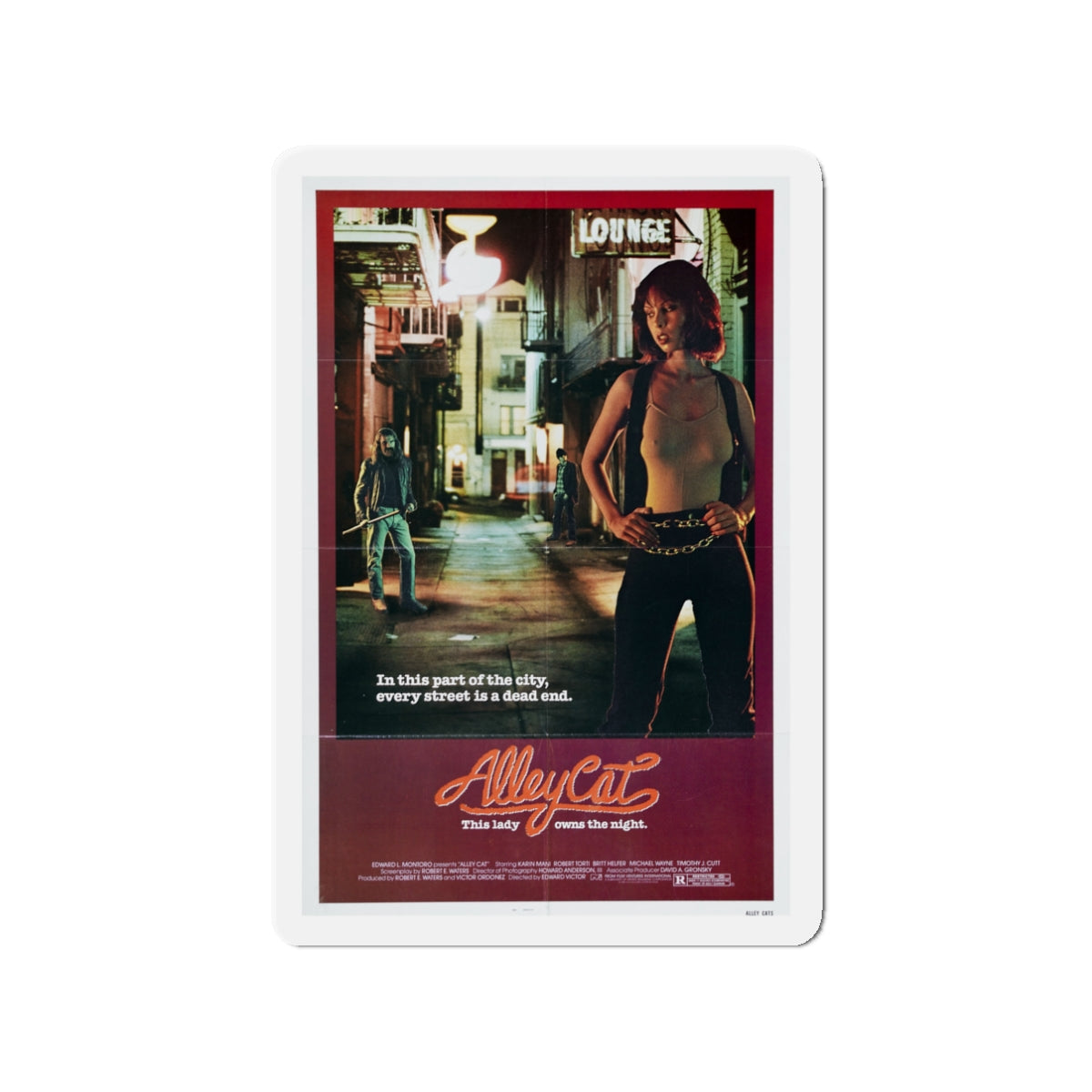 ALLEY CAT 1984 Movie Poster - Die-Cut Magnet-3" x 3"-The Sticker Space