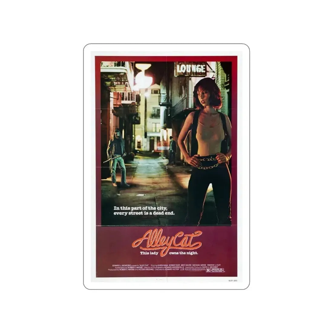 ALLEY CAT 1984 Movie Poster STICKER Vinyl Die-Cut Decal 3 Inch - The Sticker Space