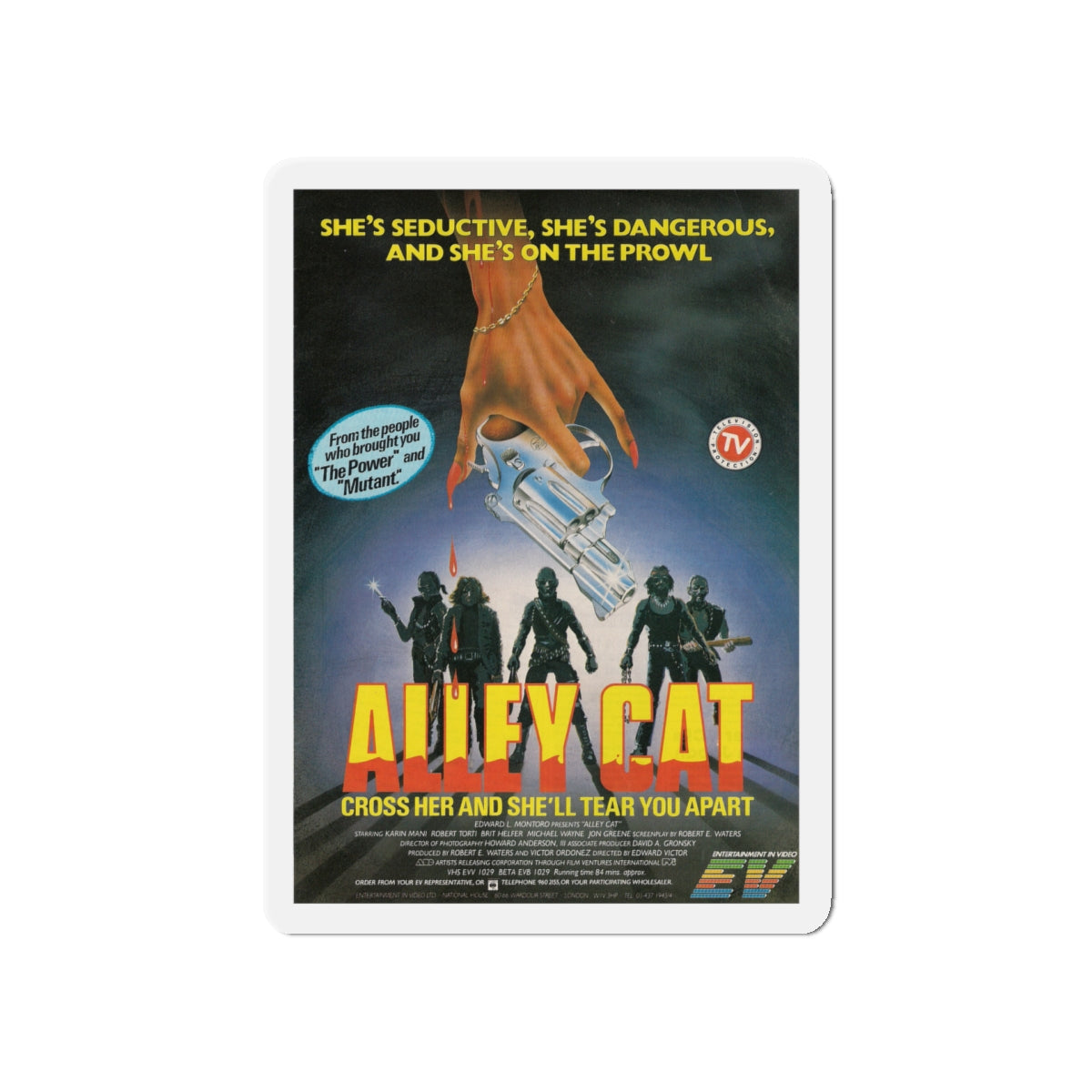 ALLEY CAT (2) 1984 Movie Poster - Die-Cut Magnet-5" x 5"-The Sticker Space